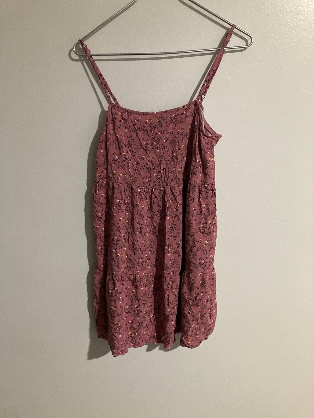 Wild Fable Sundress Womens L Pink Floral Strappy Scoop Neck Rayon Casual